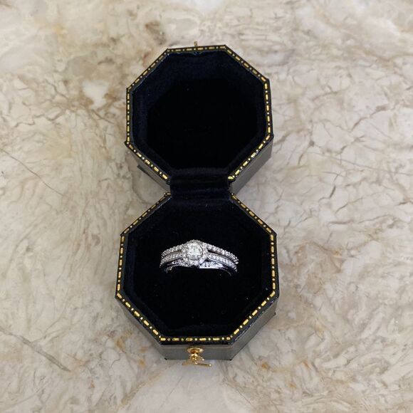 10KWG Diamond Bridal Set | Engagement & Wedding Ring - Picture 12 of 16